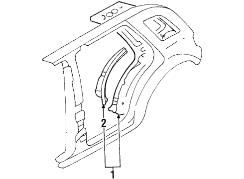 2001 Kia Sportage Inner Structure - Quarter Panel House Assembly-Rear Wheel Diagram for 0K01F70120B