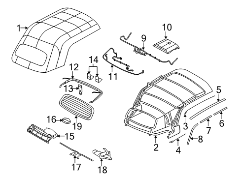 2008 Chrysler PT Cruiser Convertible Top Switch-Pod Diagram for 4602659AF