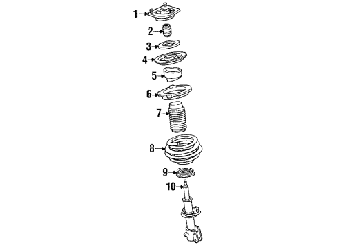 1994 Buick LeSabre Struts & Components - Front Front Springs Diagram for 22078111