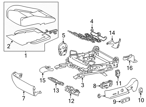 2019 Lexus RC F Power Seats Switch, Seat Memory Diagram for 84927-24050