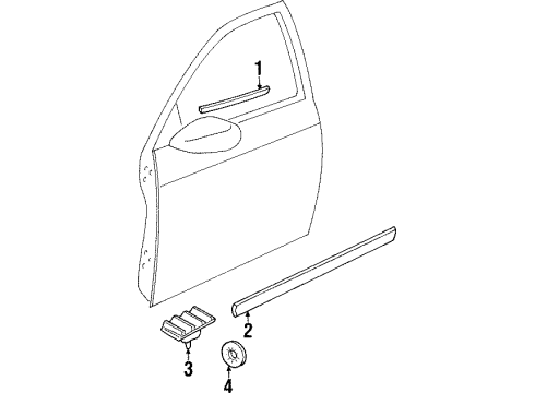 2001 Cadillac Catera Exterior Trim - Front Door Molding, Front Side Door *Primed Diagram for 9119981