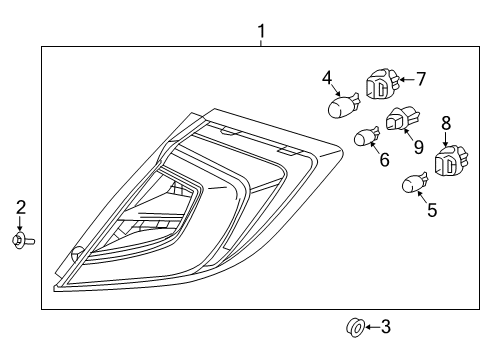 2020 Honda Civic Bulbs Taillight Assy., R. Diagram for 33500-TGG-A01