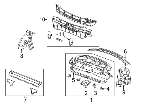 2010 Chrysler 300 Rear Body Panel-Deck Lid Opening Diagram for 5065744AG
