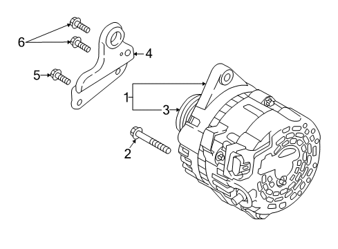 2018 Hyundai Elantra Alternator Bracket-Generator Diagram for 37460-03300