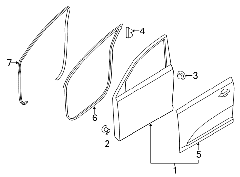 2018 Kia Sportage Front Door WEATHERSTRIP-Front Door Body Side Diagram for 82120D9000