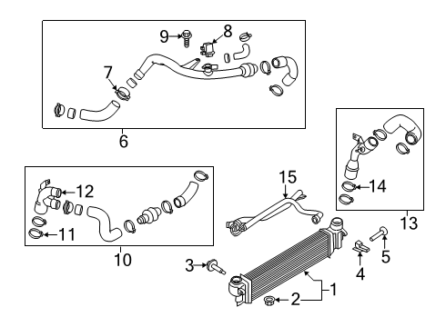 2021 Ford Edge Intercooler Air Tube Diagram for K2GZ-6F072-A