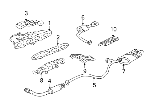 1996 Pontiac Sunfire Exhaust Components, Exhaust Manifold Muffler Asm, Exhaust (W/2 Tail Pipes) Diagram for 22614985