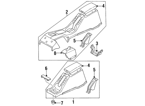 1994 Nissan D21 Center Console Console Box-Floor Diagram for 96910-74P00