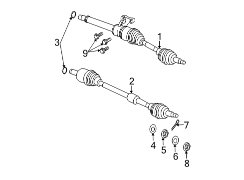 2008 Dodge Caliber Drive Axles - Front Axle Half Shaft Diagram for 5105658AF