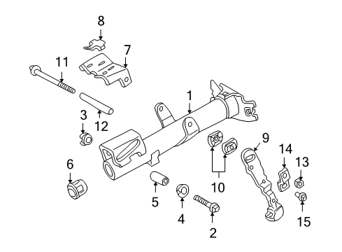 2000 Toyota Echo Housing & Components Mount Bracket Clamp Diagram for 45271-52010