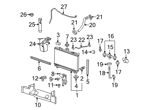 2010 Chevrolet Camaro Automatic Temperature Controls Radiator Upper Bracket Diagram for 92236770
