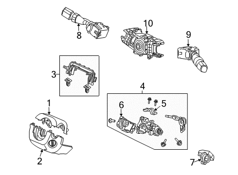 2010 Acura TSX Switches Switch, Steering Diagram for 35130-TA0-901