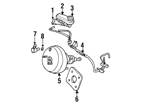 1999 Plymouth Voyager Hydraulic System Brake Master Cylinder Diagram for 4877429AC