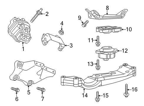 2011 Dodge Charger Engine & Trans Mounting Bracket-Transmission Mount Diagram for 4578179AC