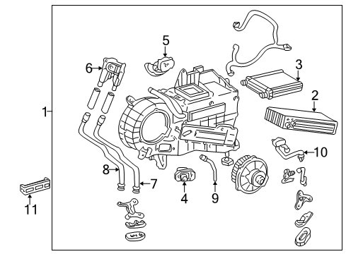 2003 Toyota Sequoia Auxiliary Heater & A/C Tube Assembly Diagram for 88710-0C050