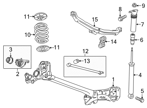 2018 Chevrolet Cruze Rear Axle, Suspension Components Shock Diagram for 39040200