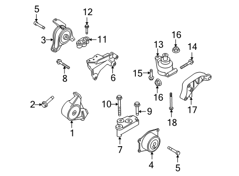 2008 Saturn Astra Engine & Trans Mounting Bracket, Engine Mount Engine Side Diagram for 90538553