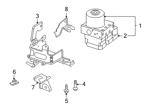 2008 Saturn Astra ABS Components Brake Pressure Modulator Valve Diagram for 93196127