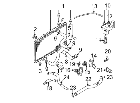 2004 Mitsubishi Eclipse Senders Fitting-Inlet Water Hose Diagram for MD321707