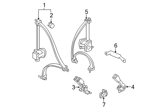 2014 Honda Ridgeline Seat Belt Tongue Set (Light Beige) Diagram for 04818-SJC-A11ZC