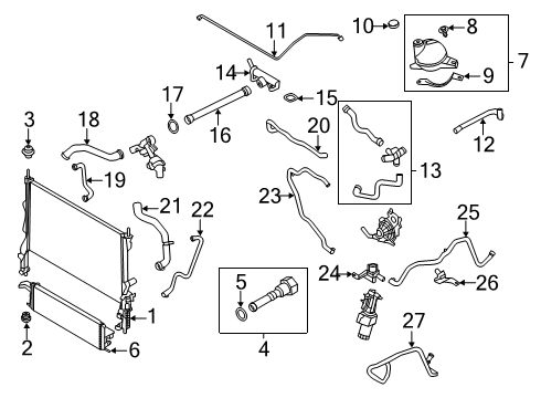 2021 Ford Transit-150 Radiator & Components Water Pipe Seal Diagram for BL3Z-8527-B