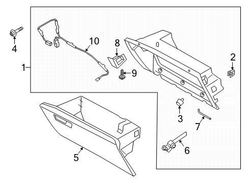 2021 Ford Explorer Glove Box Glove Box Lamp Diagram for LB5Z-14A411-D