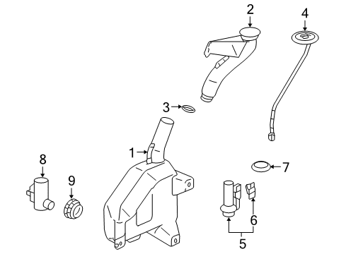 2010 Acura RL Wiper & Washer Components Tank, Washer (2.5Left Front) Diagram for 76841-SJA-A11