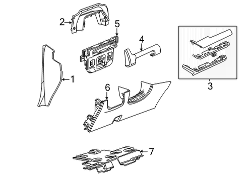 2022 Cadillac Escalade ESV Cluster & Switches, Instrument Panel Applique Diagram for 84884145