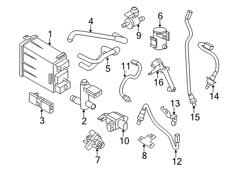 2014 Nissan Murano Powertrain Control Valve Assembly-EVAPORATOR, Service Port Diagram for 14939-EA200