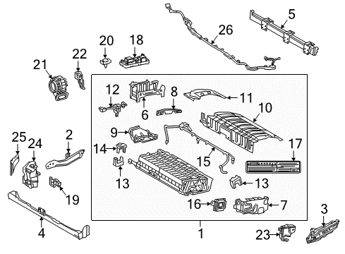 2018 Toyota Camry Battery Hv Supply Battery Assembly Diagram for G9510-33110