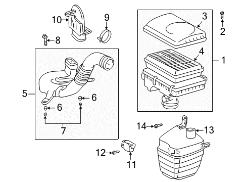 2001 Toyota Prius Filters Cover Diagram for 17705-21020