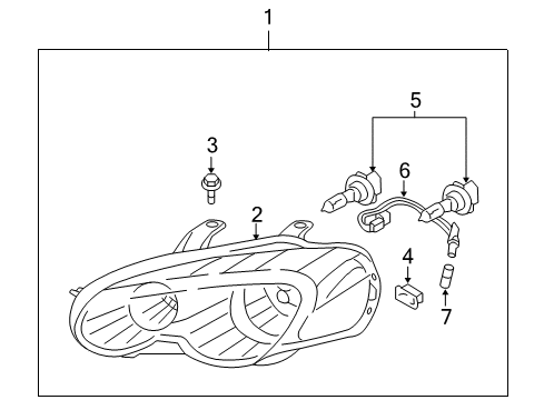 2005 Chrysler Sebring Headlamps Headlamp Module Left Diagram for 4806037AF