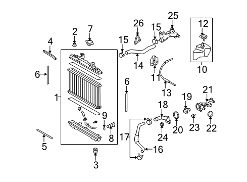 2015 Toyota Venza Radiator & Components Gasket, Water Inlet Housing, NO.2 Diagram for 16325-0P020