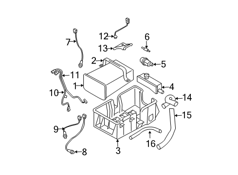 2003 Kia Sorento Powertrain Control Air Filter Assembly Diagram for 31453-26300