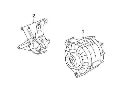 2005 Chevrolet Corvette Alternator Mount Bracket Diagram for 12578067