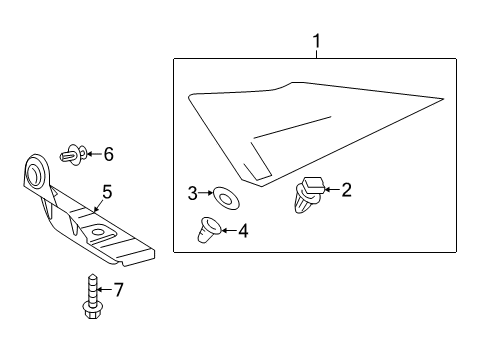 2021 Toyota Prius Prime Exterior Trim - Quarter Panel Deflector Diagram for 65631-47080