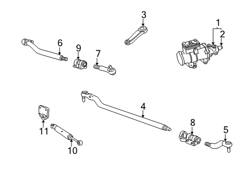 2000 Ford F-250 Super Duty Steering Column & Wheel, Steering Gear & Linkage Gear Assembly Diagram for YC3Z-3504-ABRM