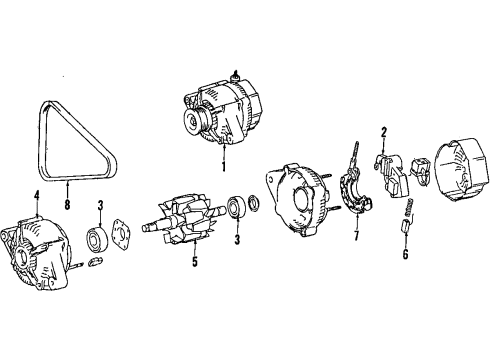 1998 Chevrolet Prizm Alternator REGULATOR, Voltage Regulator Diagram for 94857219