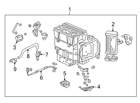 2004 Honda Insight Heater Core & Control Valve Motor Assembly, Air Mix Diagram for 79160-S3Y-A51