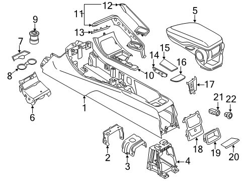 2021 BMW X1 Center Console Insert Mat, Centre Console, Rear Diagram for 51459305744