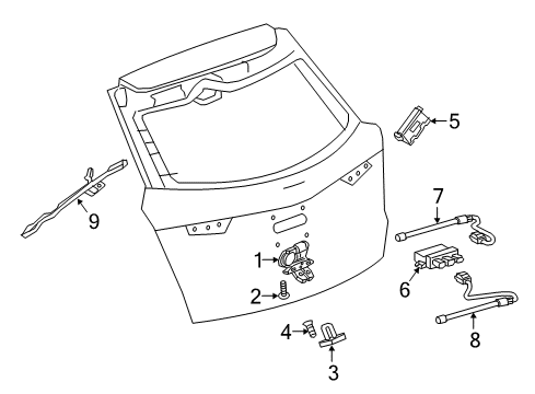 2021 Cadillac XT5 Lock & Hardware Position Sensor Diagram for 84680290