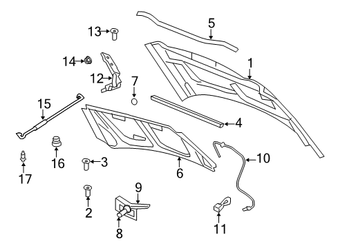 2007 Jeep Patriot Hood & Components Seal-COWL Screen To Hood Inner P Diagram for 5067748AA