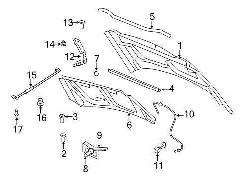 2017 Jeep Patriot Hood & Components Bumper-Hood Diagram for 68171439AA