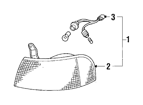1994 Nissan Maxima Side Marker Lamps Side Combination Lamp Socket Assembly Diagram for 26241-85E00