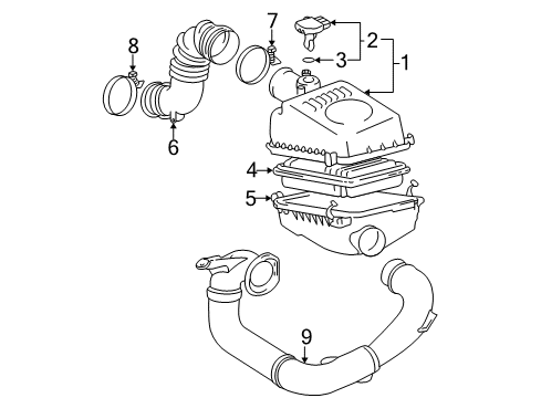 2004 Toyota Matrix Filters Hose, Air Cleaner Diagram for 17881-22090