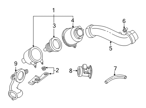 1999 Ford Ranger Powertrain Control Air Cleaner Assembly Diagram for YL5Z-9600-BA