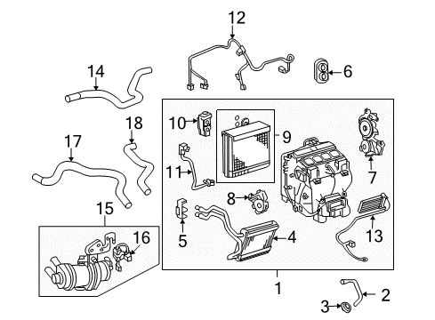 2007 Toyota Camry Heater Core & Control Valve Servo Diagram for 87106-33250