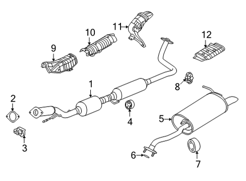 2022 Nissan Versa Exhaust Components Mounting-Exhaust, Rubber Diagram for 20651-5RA3A