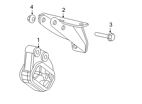 2004 Dodge Ram 1500 Engine & Trans Mounting Bracket-Engine Mount Diagram for 5037422AB