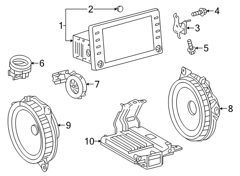 2021 Toyota Corolla Sound System Tweeter Diagram for 86150-12240